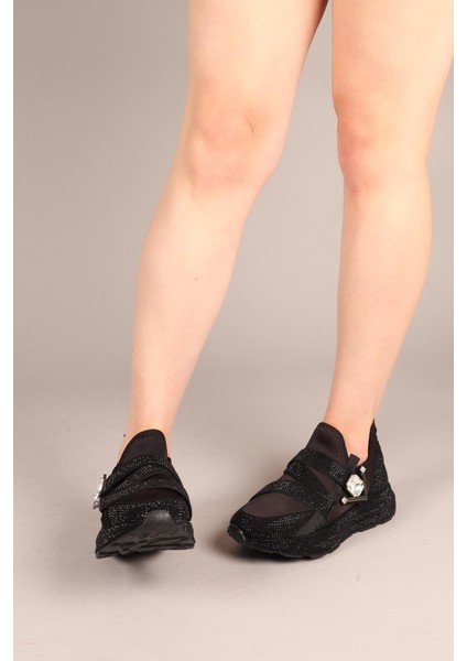 Aster Taş Tokalı Strech Garnili Spor Ayakkabı Siyah indirimleri