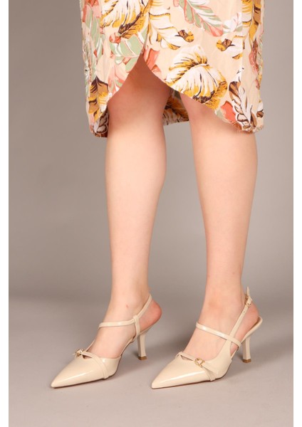 Vesper Çapraz Bağlı Stiletto Ten