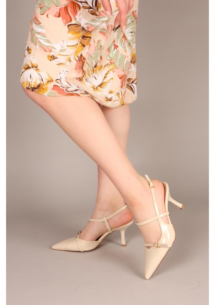 Vesper Çapraz Bağlı Stiletto Ten