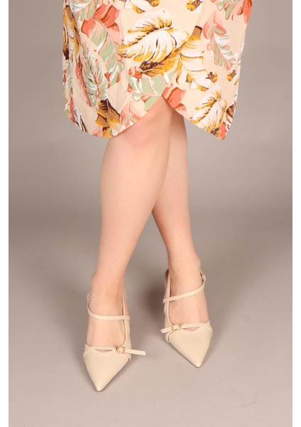 Vesper Çapraz Bağlı Stiletto Ten