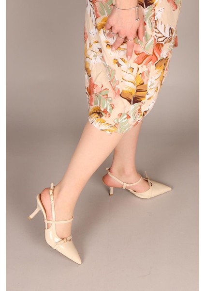 Vesper Çapraz Bağlı Stiletto Ten