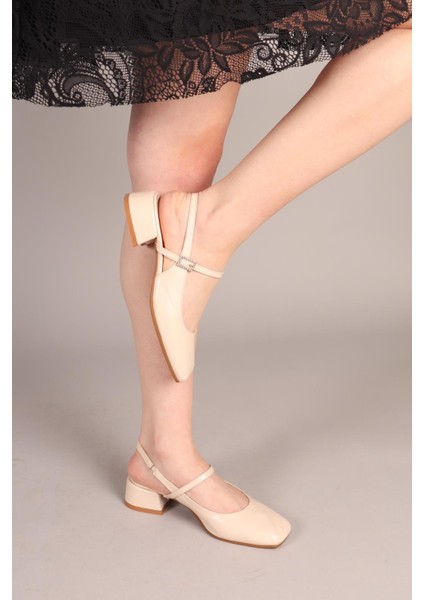 Sasara Taş Tokalı Arkası Açık Babet Bej fiyatları