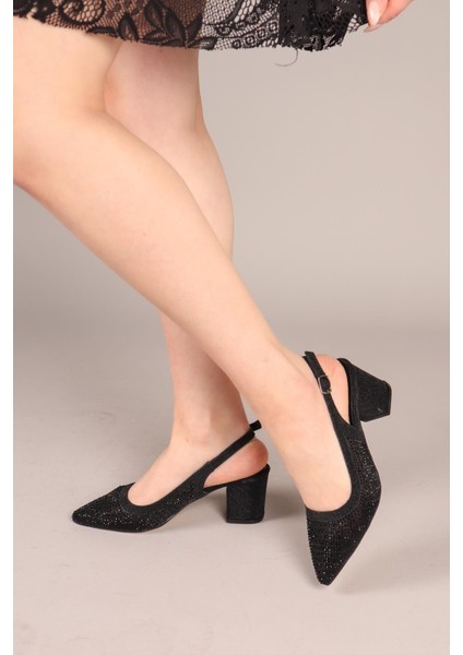 Saffia Sim ve Taş Detaylı Topuklu Ayakkabı Siyah fiyatları