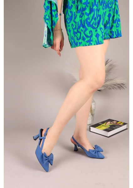 Emma Fiyonklu Stiletto Saks Mavisi