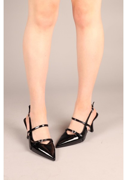 Vesper Çapraz Bağlı Stiletto Siyah