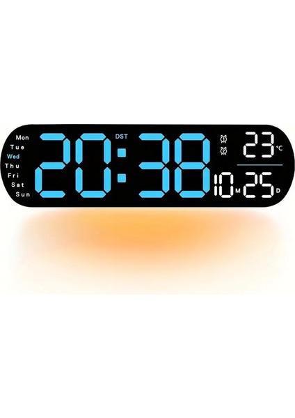 Uzaktan Kumandalı Büyük Dijital Duvar Saati, Çift Alarm,