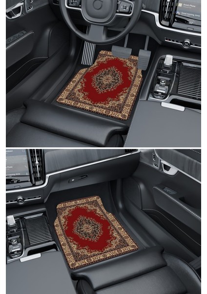 Modern Dijital Baskı Kırmızı Kahverengi Halı Universal Araba Paspası, Oto Paspas modelleri