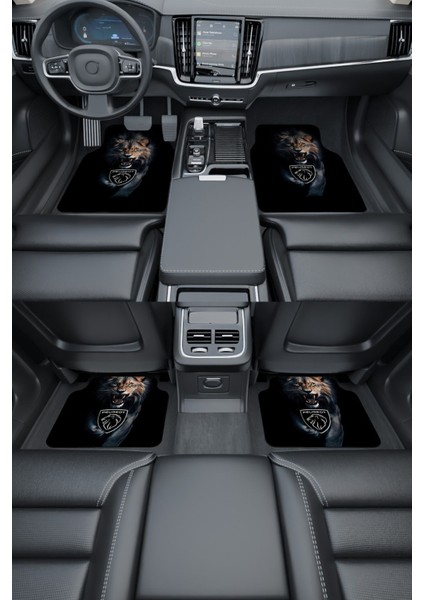 Modern Dijital Baskı Siyah Aslan Peugeot Logo Universal Araba Paspası, Oto Paspas fiyatları
