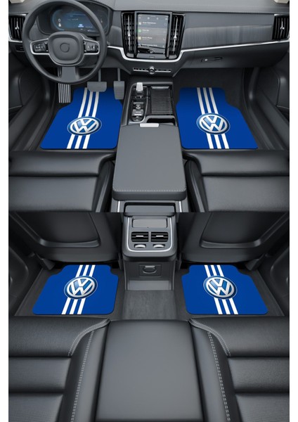 Modern Dijital Baskı Mavi Volkswagen Logo Universal Araba Paspası, Oto Paspas fiyatları