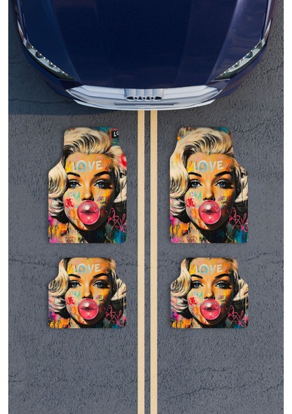 Modern Dijital Baskı Renkli Afiş Marilyn Monroe Universal Araba Paspası, Oto Paspas
