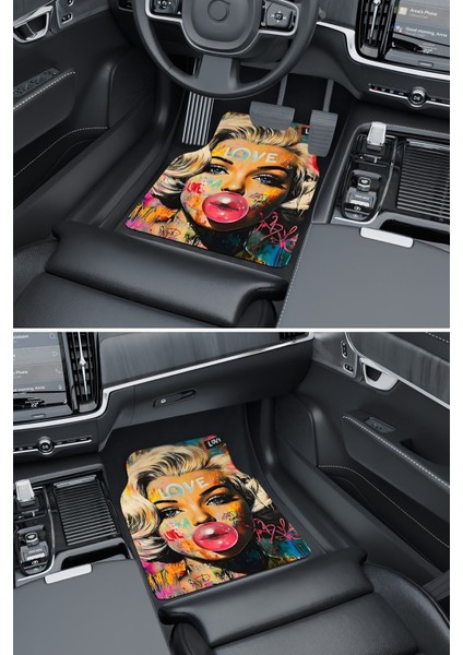 Modern Dijital Baskı Renkli Afiş Marilyn Monroe Universal Araba Paspası, Oto Paspas modelleri