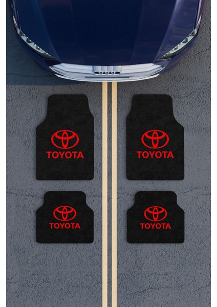 Modern Dijital Baskı Siyah, Kırmızı Toyota Logo Universal Araba Paspası, Oto Paspas