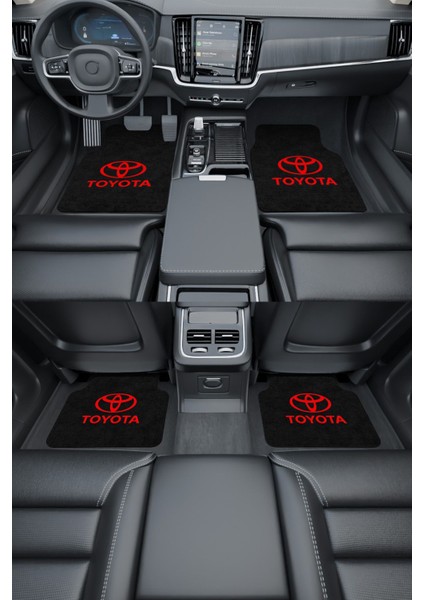 Modern Dijital Baskı Siyah, Kırmızı Toyota Logo Universal Araba Paspası, Oto Paspas fiyatları