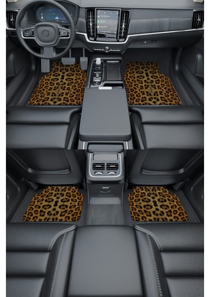 Modern Dijital Baskı Gold Leopar Desen Universal Araba Paspası, Oto Paspas fiyatları