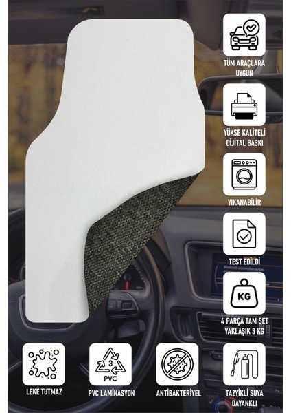Modern Dijital Baskı Sarı Fiat Abarth Logo Universal Araba Paspası, Oto Paspas
