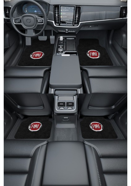 Modern Dijital Baskı Siyah Orijinal Fiat Logo Universal Araba Paspası, Oto Paspas fiyatları