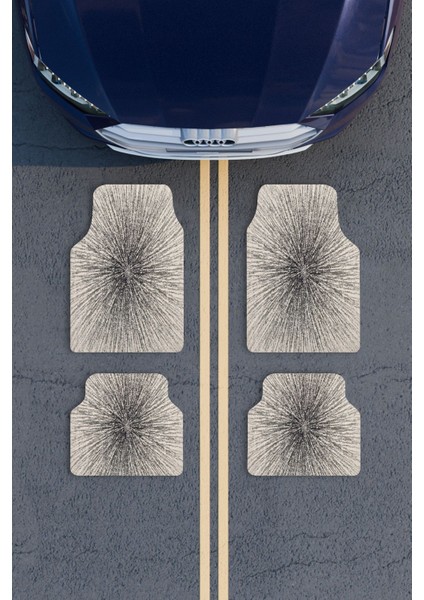 Modern Dijital Baskı Krem Demir Tozu Desen Universal Araba Paspası, Oto Paspas