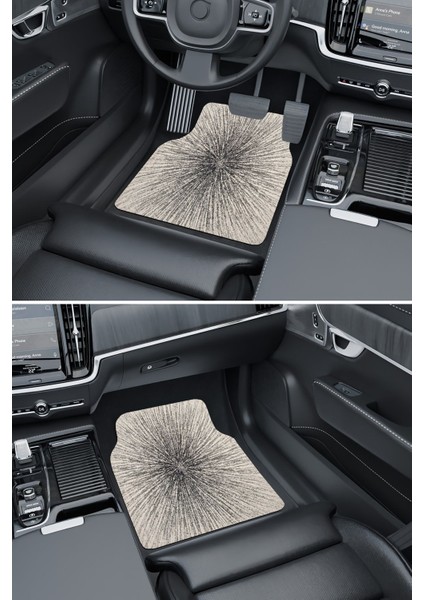 Modern Dijital Baskı Krem Demir Tozu Desen Universal Araba Paspası, Oto Paspas modelleri