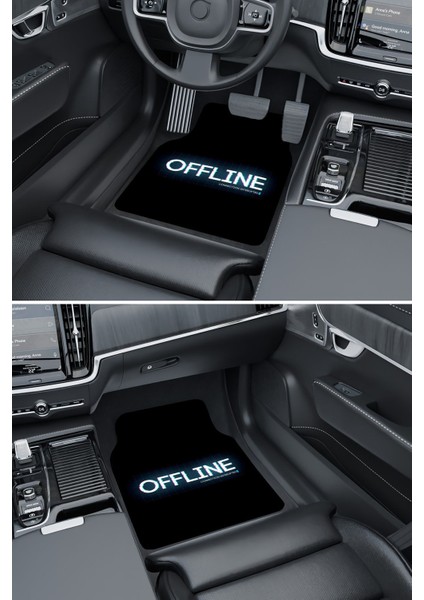 Modern Dijital Baskı Siyah Offline Universal Araba Paspası, Oto Paspas