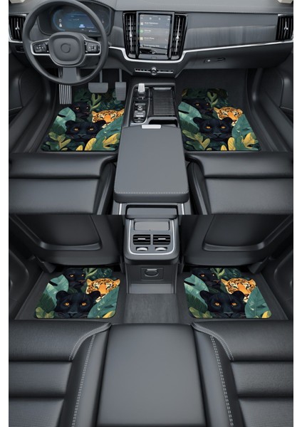 Modern Dijital Baskı Renkli Yaprak Aslan Universal Araba Paspası, Oto Paspas fiyatları