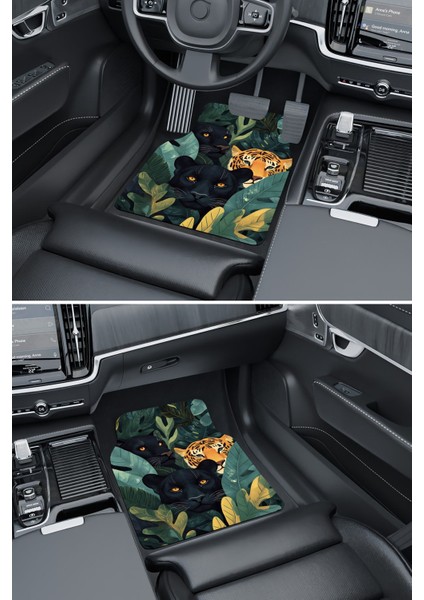 Modern Dijital Baskı Renkli Yaprak Aslan Universal Araba Paspası, Oto Paspas modelleri