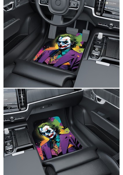 Modern Dijital Baskı Renkli Joker Universal Araba Paspası, Oto Paspas