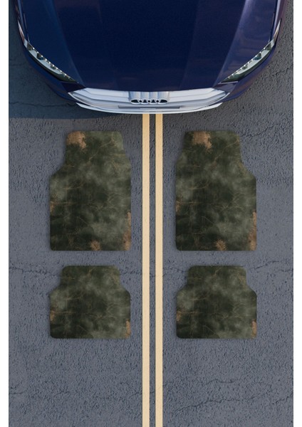 Modern Dijital Baskı Yeşil Eksitme Deri Universal Araba Paspası, Oto Paspas