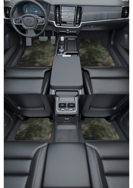 Modern Dijital Baskı Yeşil Eksitme Deri Universal Araba Paspası, Oto Paspas fiyatları