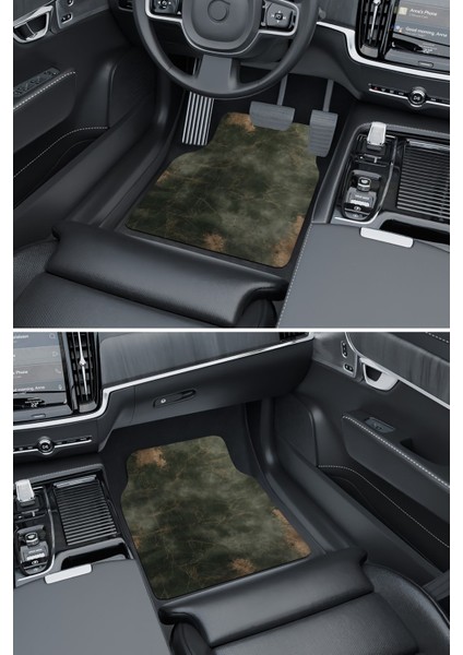 Modern Dijital Baskı Yeşil Eksitme Deri Universal Araba Paspası, Oto Paspas modelleri