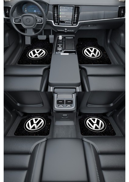 Modern Dijital Baskı Siyah Yıldızlı Volkswagen Logo Universal Araba Paspası, Oto Paspas fiyatları