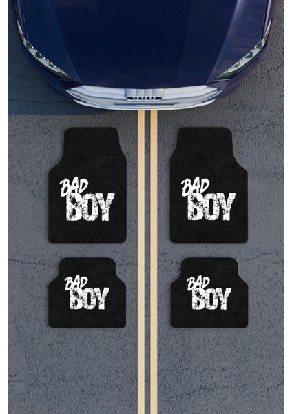 Modern Dijital Baskı Siyah Bad Boy Universal Araba Paspası, Oto Paspas