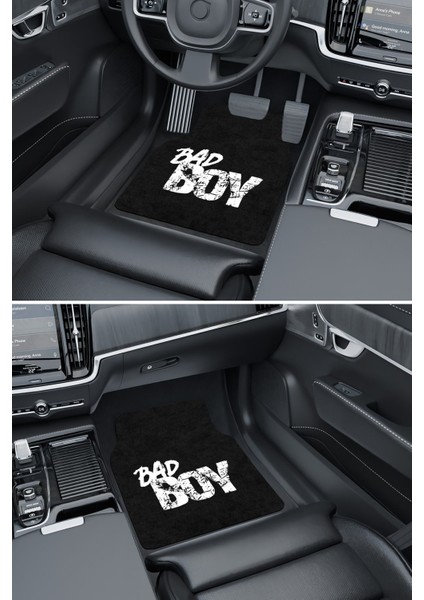 Modern Dijital Baskı Siyah Bad Boy Universal Araba Paspası, Oto Paspas modelleri