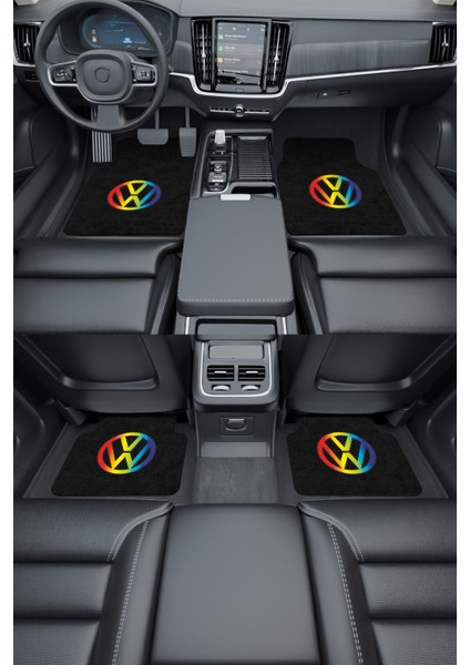 Modern Dijital Baskı Renkli Volkswagen Logo Universal Araba Paspası, Oto Paspas fiyatları