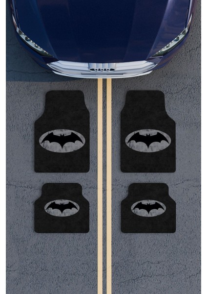 Modern Dijital Baskı Siyah Gri Batman Logo Universal Araba Paspası, Oto Paspas