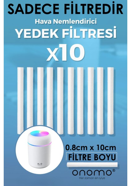Hava Nemlendirici Buhar Makinesi Filtresi 10 Adet Universal - 0.8cm X 10cm