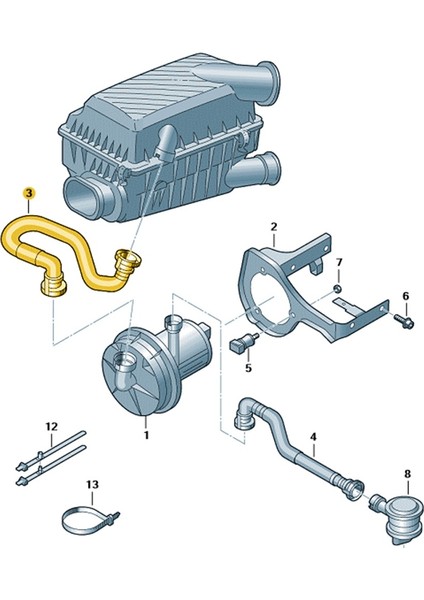 Seat Altea 2006-2008 1.6 Bse Motor Sekonder Hava Borusu 1K0131149C