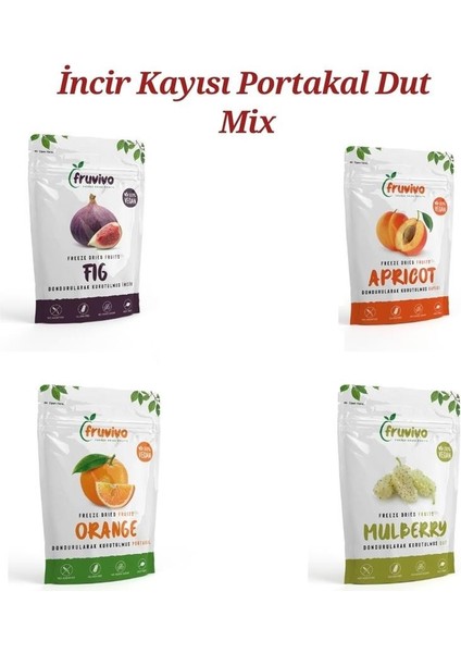 Dondurularak Kurutulmuş, Incir, Kayısı, Portakal, Dut Mix Paket, Kurutulmuş Meyveler
