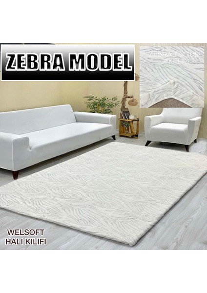 Zebra Model Welsoft Lastikli Halı Örtüsü