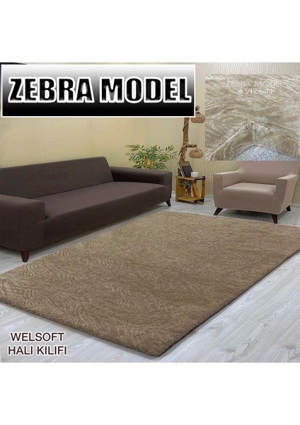 Zebra Model Welsoft Lastikli Halı Örtüsü