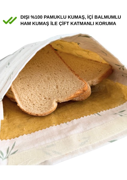 Balmumlu Bez Ekmek Saklama Kesesi - Balmumu Kumaş Ekmek Kesesi & Çantası-Cırt Cırt Kapaklı 30X40CM fiyatları