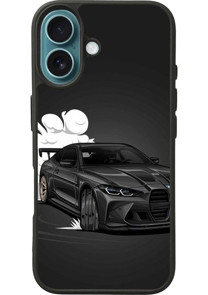 Apple iPhone 16 Siyah Baskılı A++ Kalite Koruma Silikon Kılıf A++