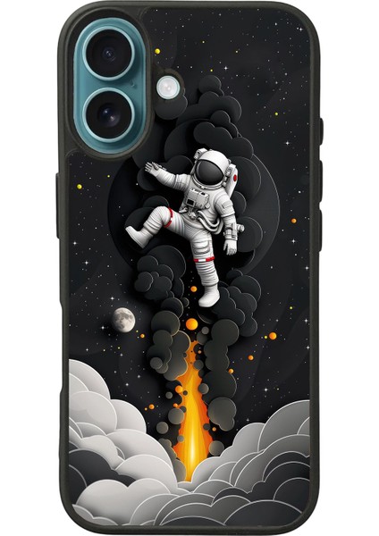 Apple iPhone 16 Siyah Baskılı A++ Kalite Koruma Silikon Kılıf A++