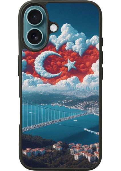 Apple iPhone 16 Siyah Baskılı A++ Kalite Koruma Silikon Kılıf A++