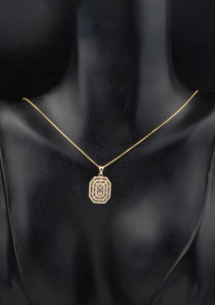 14 Ayar Köşeli Baget Altın Kolye fırsatları