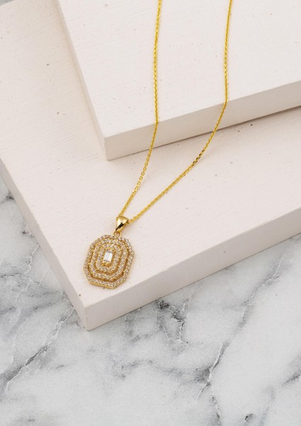 14 Ayar Köşeli Baget Altın Kolye indirimleri