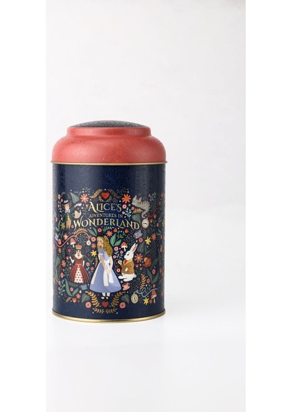 Fairytale Alices Desenli Yuvarlak Metal Saklama Kabı, 10,5 x 15 Cm, 1,1 Lt fiyatları