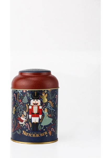 Fairytale Nutcracker Desenli Yuvarlak Metal Saklama Kabı, 9 x 11 Cm, 0,6 Lt