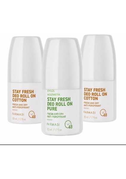 Farmasi - Kadın Deo Roll On Cotton 50 ml x 2 & Deo Roll On Kadın Pure 50 ml