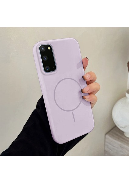 Samsung Galaxy S20 Fe Uyumlu Kılıf Zebana Liquid Soft Silikon Kılıf (Kablosuz Şarj Destekli) Lila modelleri
