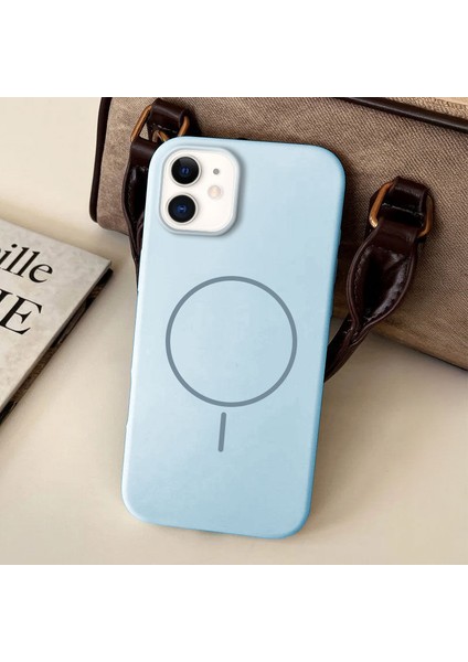 Apple iPhone 11 Uyumlu Kılıf Zebana Liquid Soft Silikon Kılıf (Kablosuz Şarj Destekli) Açık Mavi